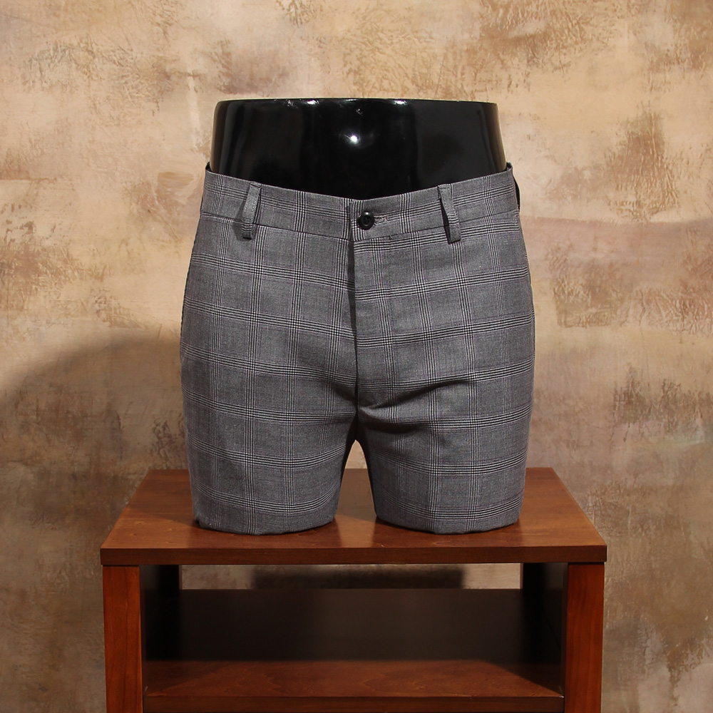 ο м     ȸ üũ ̴  巹      /New Fashion Slim Western-style Trousers Men&s Gray Plaid Suits Pants Mens Long Suit Trouse